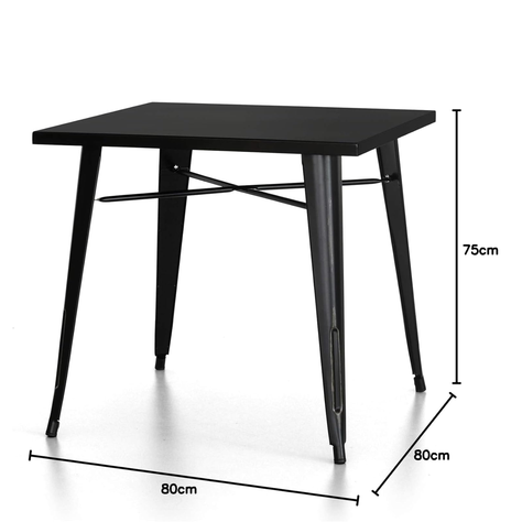 MESA COMEDOR CUADRADA METAL TOLIX NEGRA-5