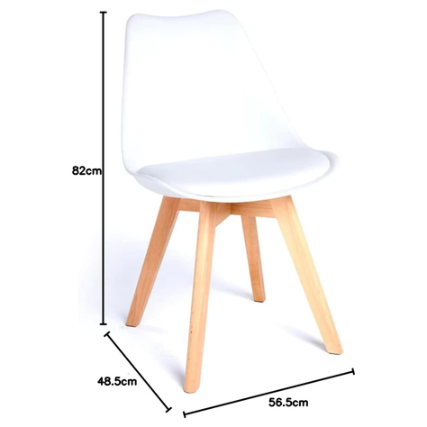 SET DE 2 SILLAS DE COMEDOR TULIP BLANCO MADERA-6