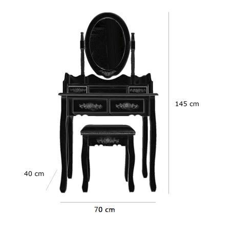 TOCADOR COMODA DE MAQUILLAJE MADERA BANCA + ESPEJO LORENZA-4