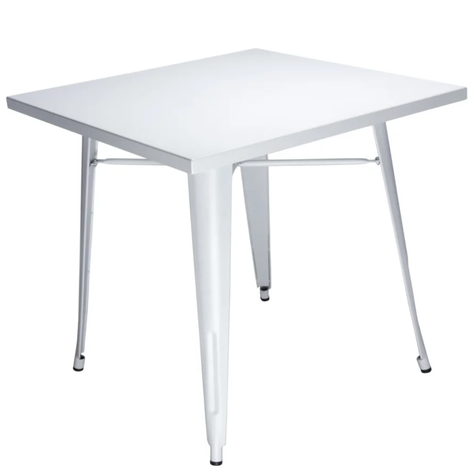 MESA COMEDOR CUADRADA METAL TOLIX 80x80 CM BLANCA-1