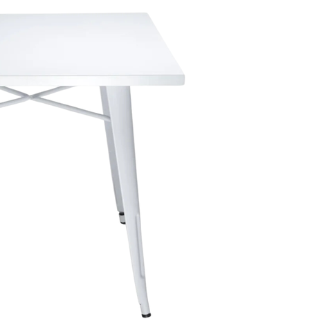 MESA COMEDOR CUADRADA METAL TOLIX 80x80 CM BLANCA-4