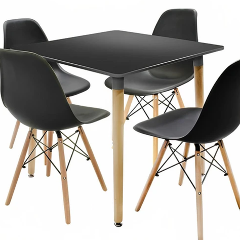MESA COMEDOR CUADRADA MELAMINA EAMES 80x80 CM NEGRA-3