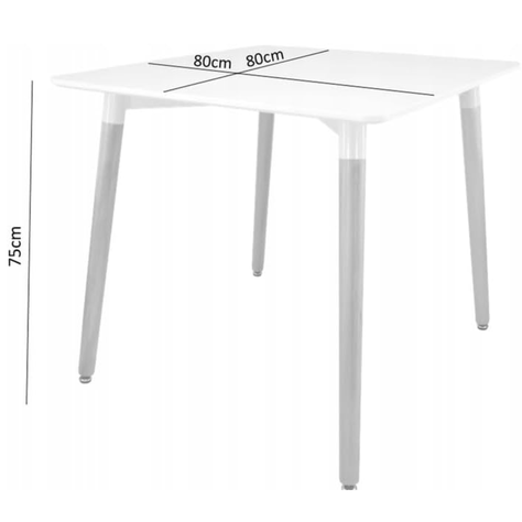 MESA COMEDOR CUADRADA MELAMINA EAMES 80x80 CM NEGRA-5