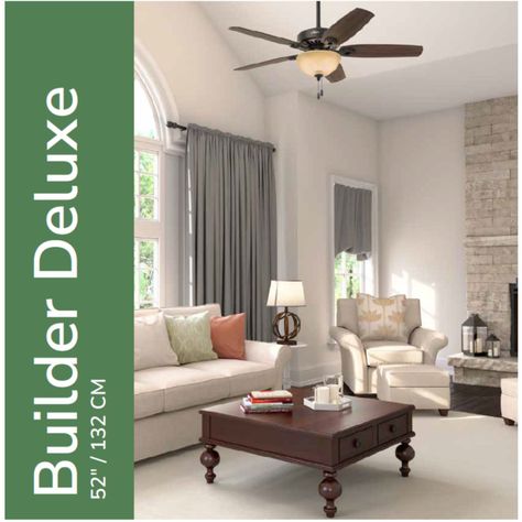 VENTILADOR DE TECHO HUNTER BUILDER’S DELUXE 52 CON LUZ-2