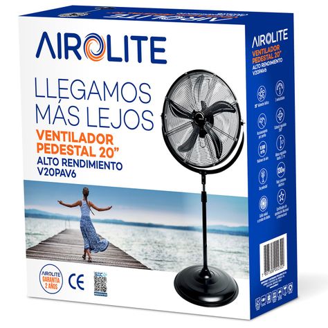 Ventilador Pedestal 20" Alto Rendimiento V20PAV6-2