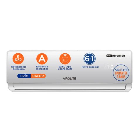 AIRE ACONDICIONADO SPLIT MURO FRÍO-CALOR 9000 BTU INV AIROLITE-0