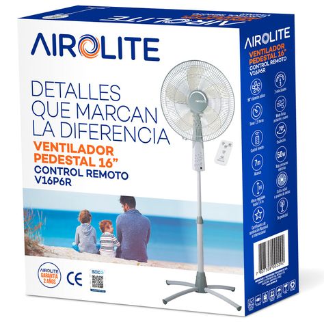Ventilador Pedestal 16" Con Control Remoto V16p6r Airolite-6