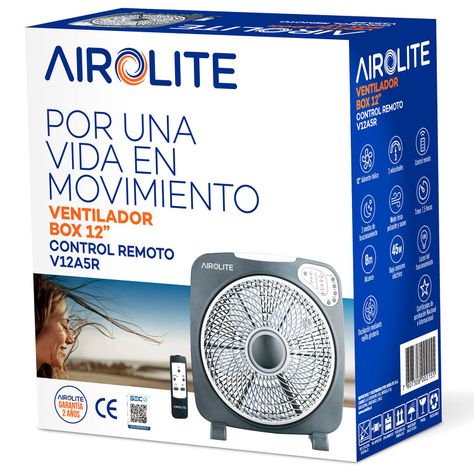 Ventilador Piso/mesa 12  C/r Y Timer V12a5r Airolite-8