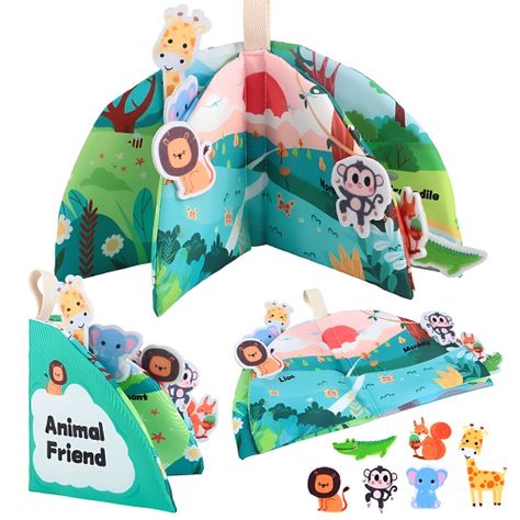 Set de 2 Libro Tela Bebé Educativo Sensorial Lavable Jhn-1