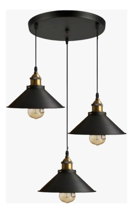 Lámpara Colgante Techo Industrial Ajustable 3 focos Jhn-2
