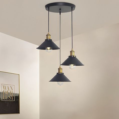 Lámpara Colgante Techo Industrial Ajustable 3 focos Jhn-4