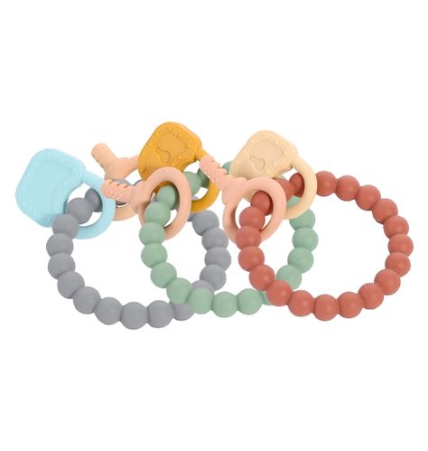 Set de 3 Mordedor Silicona Pulsera Bebé Alivio Encías Jhn-0