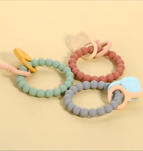 Set de 3 Mordedor Silicona Pulsera Bebé Alivio Encías Jhn-1