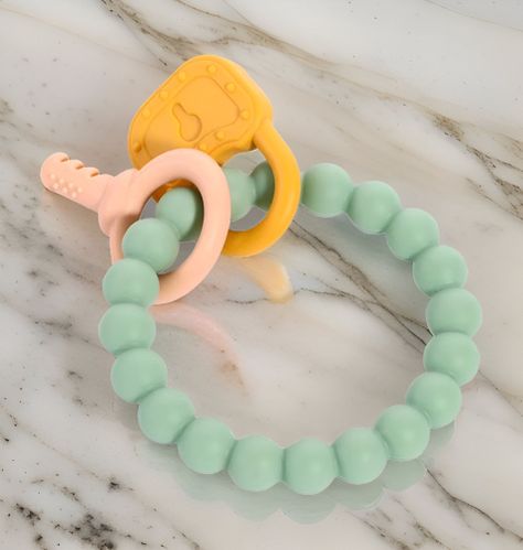 Set de 3 Mordedor Silicona Pulsera Bebé Alivio Encías Jhn-4