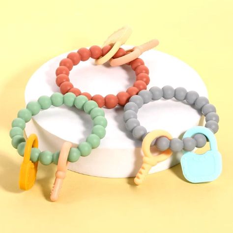 Set de 3 Mordedor Silicona Pulsera Bebé Alivio Encías Jhn-5
