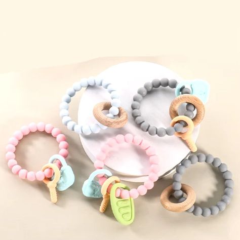 Set de 3 Mordedor Silicona Pulsera Bebé Alivio Encías Jhn-7