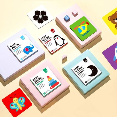 Set de 6 Tarjetas Estimulación Visual Bebé 6-18 Meses Jhn-6