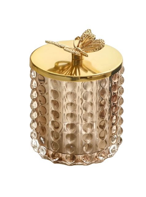 Tarro Almacenamiento Decorativo Cristal Vidrio Tapa Jhn-0