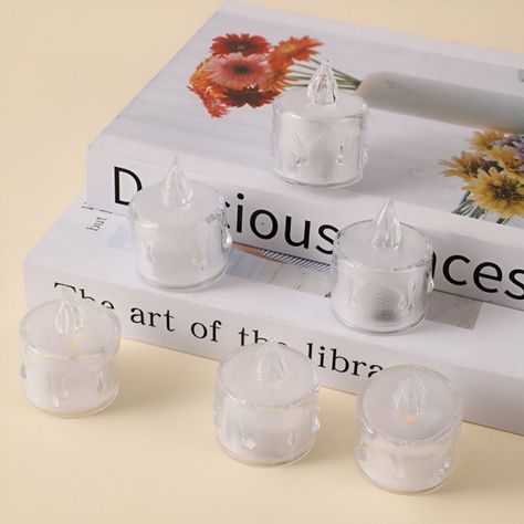 Set 16 Velas LED Decorativas Sin Llama Cristal Acrílico Jhn-5