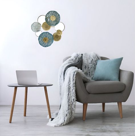 Espejo Loto Pared Hierro Decoración Elegante Jhn-5