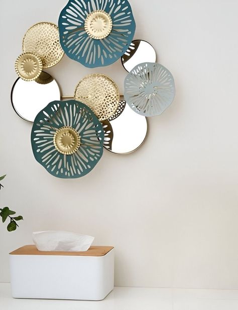 Espejo Loto Pared Hierro Decoración Elegante Jhn-7