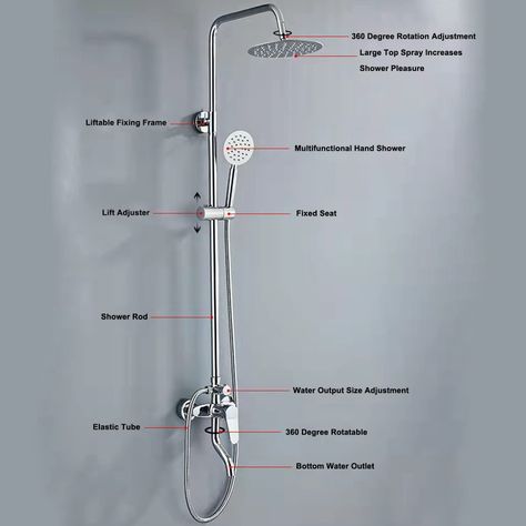 Grifo Ducha Cabezal Rociador Mano Ajustable Boquilla Rondon-4