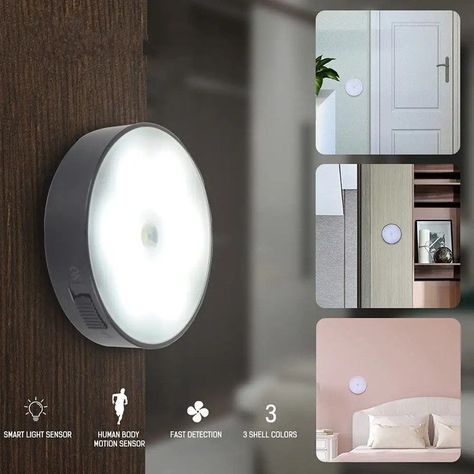 Aplique Lampara Circular Pared Sensor Luz LED Portatil Lau-7