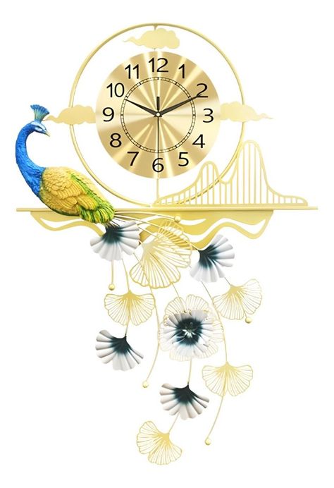 Reloj Pared Pavo Real Creativo Moderno Decorativo Jhn-0