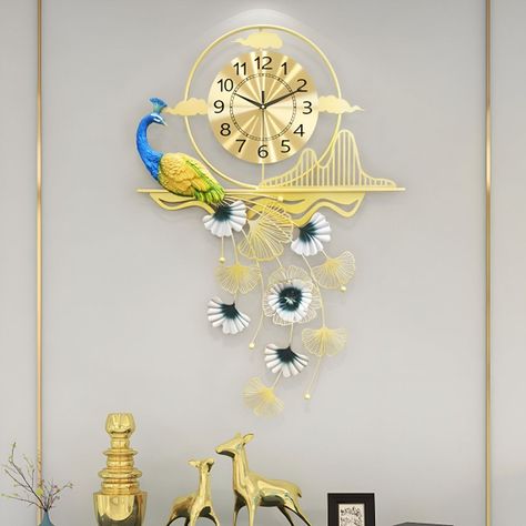 Reloj Pared Pavo Real Creativo Moderno Decorativo Jhn-1