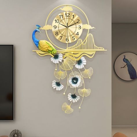Reloj Pared Pavo Real Creativo Moderno Decorativo Jhn-2