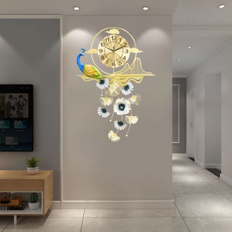 Reloj Pared Pavo Real Creativo Moderno Decorativo Jhn-7