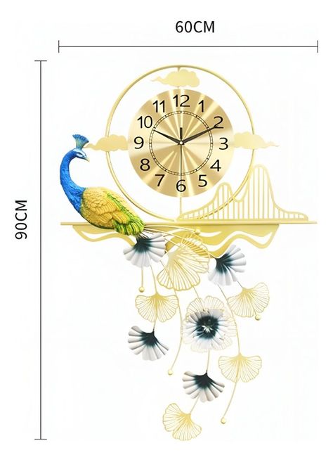 Reloj Pared Pavo Real Creativo Moderno Decorativo Jhn-8