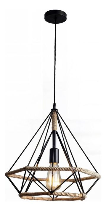 Lámpara Colgante Techo Diamante Decorativo Cuerda Metal Jhn-0