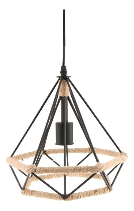 Lámpara Colgante Techo Diamante Decorativo Cuerda Metal Jhn-1