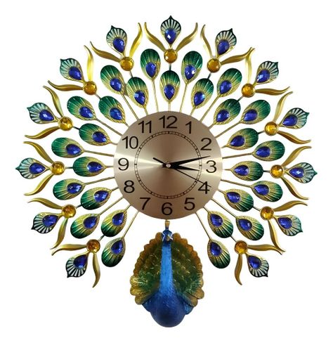 Reloj Pared Pavo Real Decorativo Hermoso Clásico Jhn-0