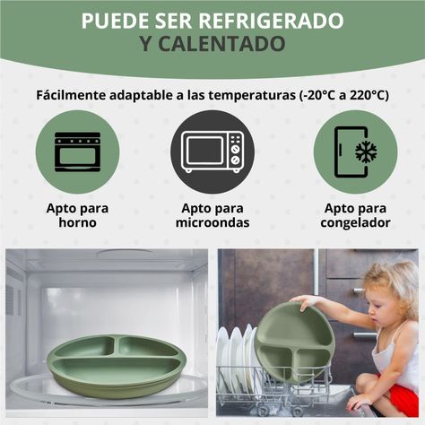 Set Vajilla Alimentación Bebe Platos Silicona Succión Rondon-1