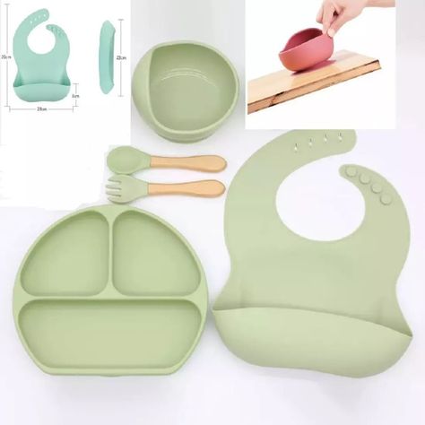 Set Vajilla Alimentación Bebe Platos Silicona Succión Rondon-7
