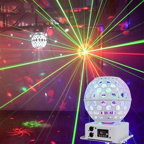 Bola Cristal Giratoria LED Sonido Estroboscópica Fiesta Lau-3