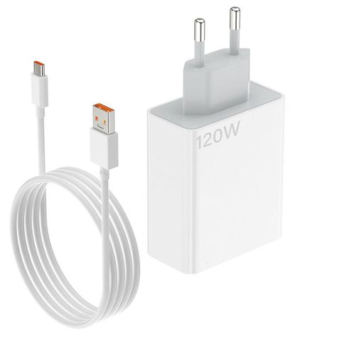 Cargador Completo 120W USB-A Blanco Carga Rapida Lau-0