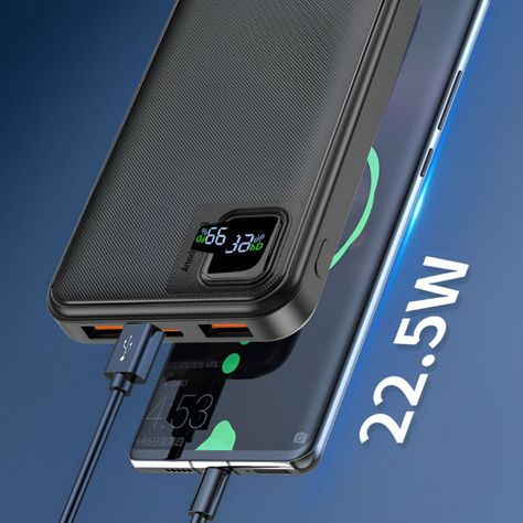 Cargador Inalámbrico Carga Rápida Portátil Pantalla LED 2en1-5