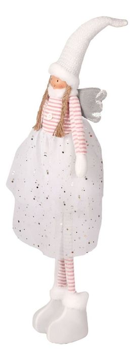 Decoración Ángel Navidad De Pie 79 Cm Trenzado Estrella Jhn-1