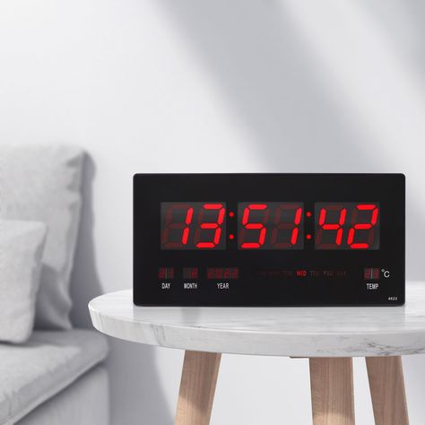 Reloj Digital Pared Calendario Termostato Led Hora Rondon-5