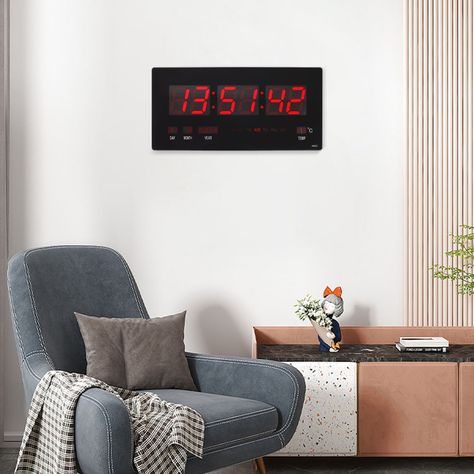 Reloj Digital Pared Calendario Termostato Led Hora Rondon-6