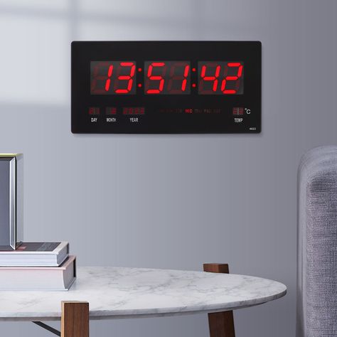 Reloj Digital Pared Calendario Termostato Led Hora Rondon-7