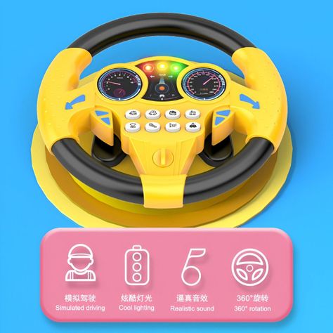Controlador Conducción Simulado Portátil Sonido Volante Jhn-4