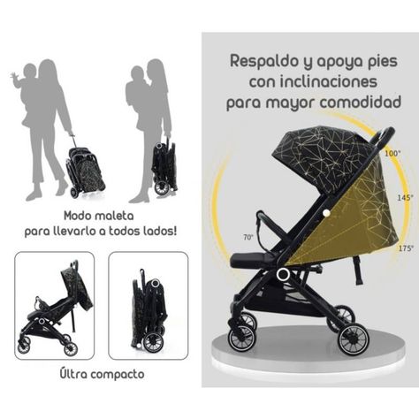 Coche Paseo Ultra Compacto Bebe Plegable Ajustable Rondon-2