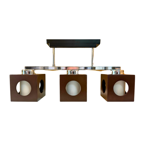 LÁMPARA DE TECHO Triple Vintage Madera Cuadrada 3 focos-1