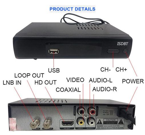 Sintonizador Digital Convertidor TV Canales Full HD Lau-0