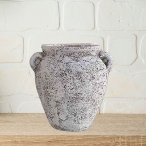 Florero Jarrón Vintage Terracota Textura Rústica 21cm Jhn-8