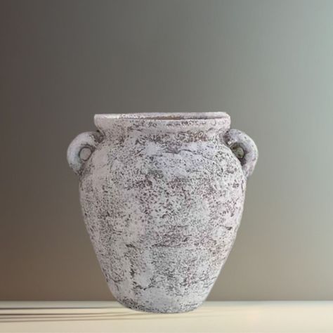 Florero Jarrón Vintage Terracota Textura Rústica 21cm Jhn-9